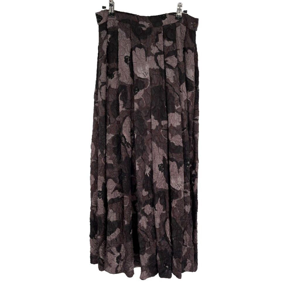 Mariano Rubinacci Silk Palazzo Pants Women's Size 44 Italian Floral Gorpcore